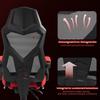 Ergonomic Office Chair, Gaming Chair, Swivel Chair with Footrest, PC Chair, Executive Chair, Height Adjustable, Polyester, Black+Red