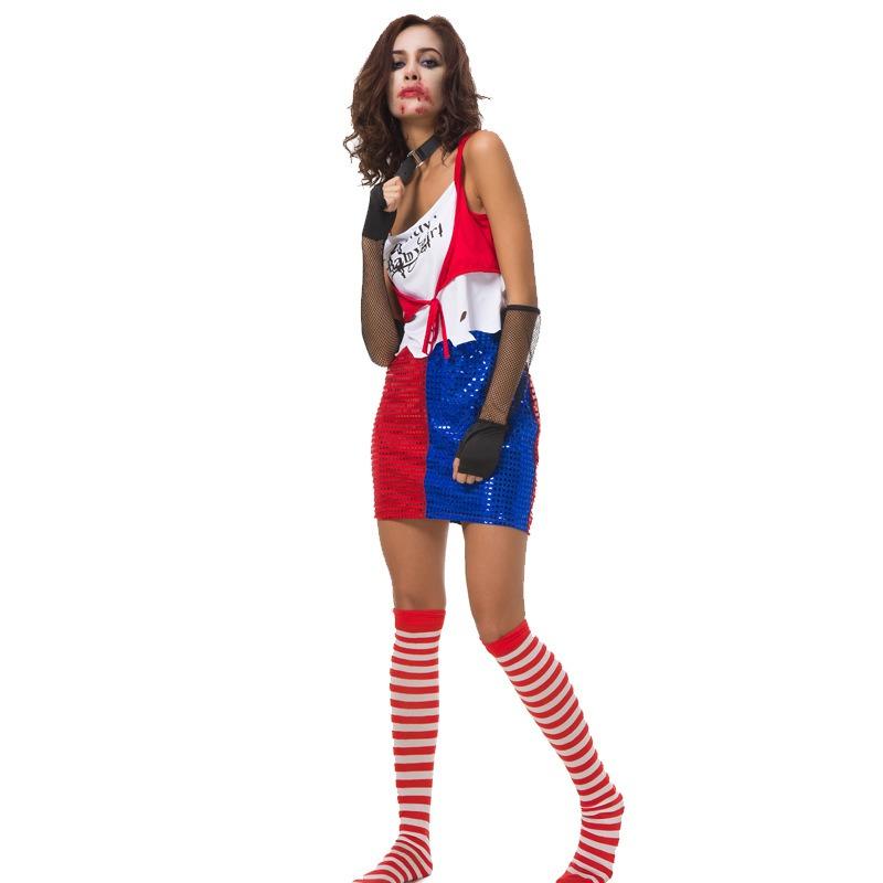 New Halloween Suicide Squad Clown Female Suicide Squad Harley Quinn Anime Costume Stage Outfit