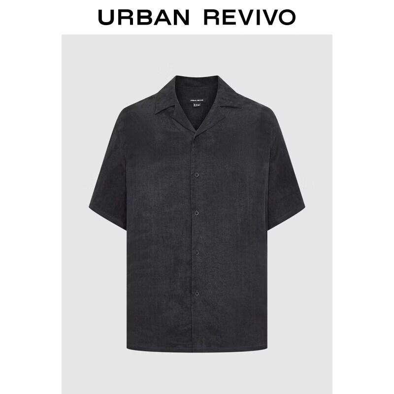 UR Men s Washed Pleated Lapel Shirt L