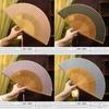 New Chinese-Style Folding Fan, Solid Color Fan, Chinese-Style Portable Silk Hollow-Out Bamboo Fan, Qipao Hanfu Women's Dressing Gown Fan