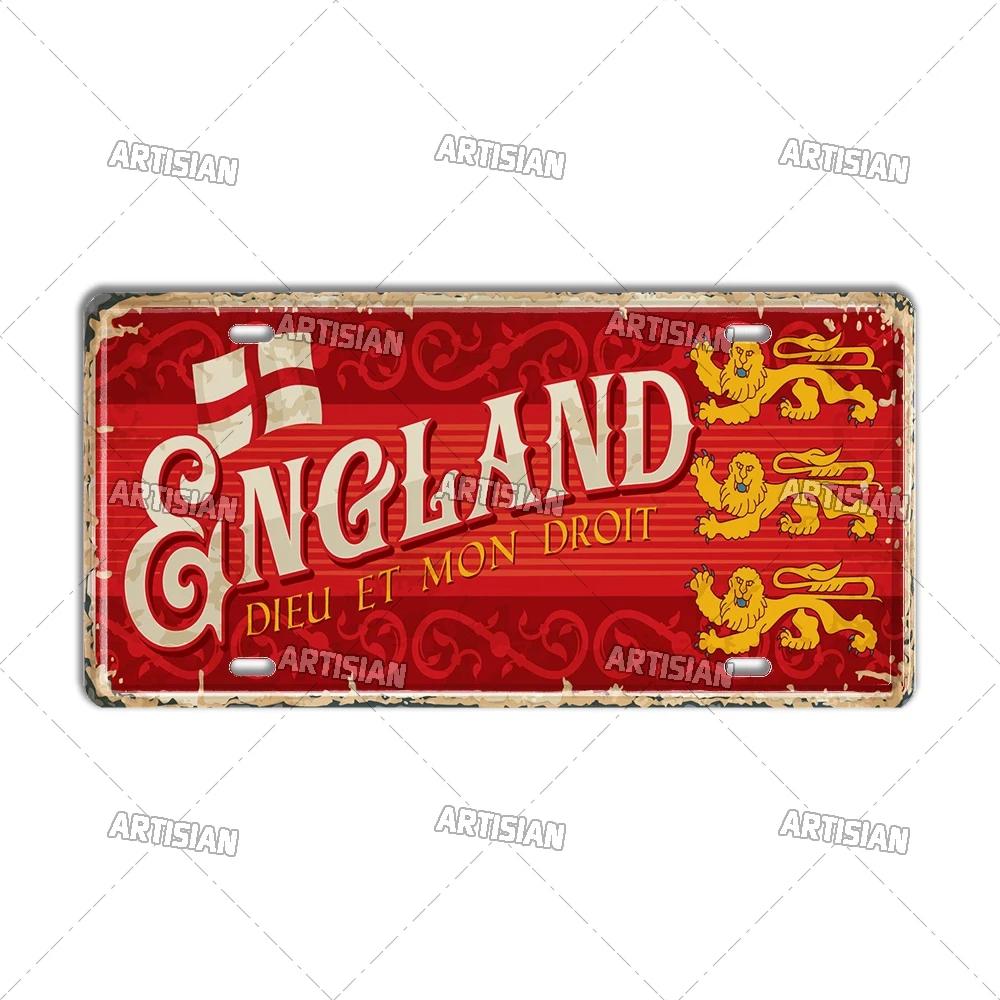 Artisian Britain Scotland Northern Ireland Landmark License Plate England UK Metal Tin Plaque United Kingdom City Car Metal Sign