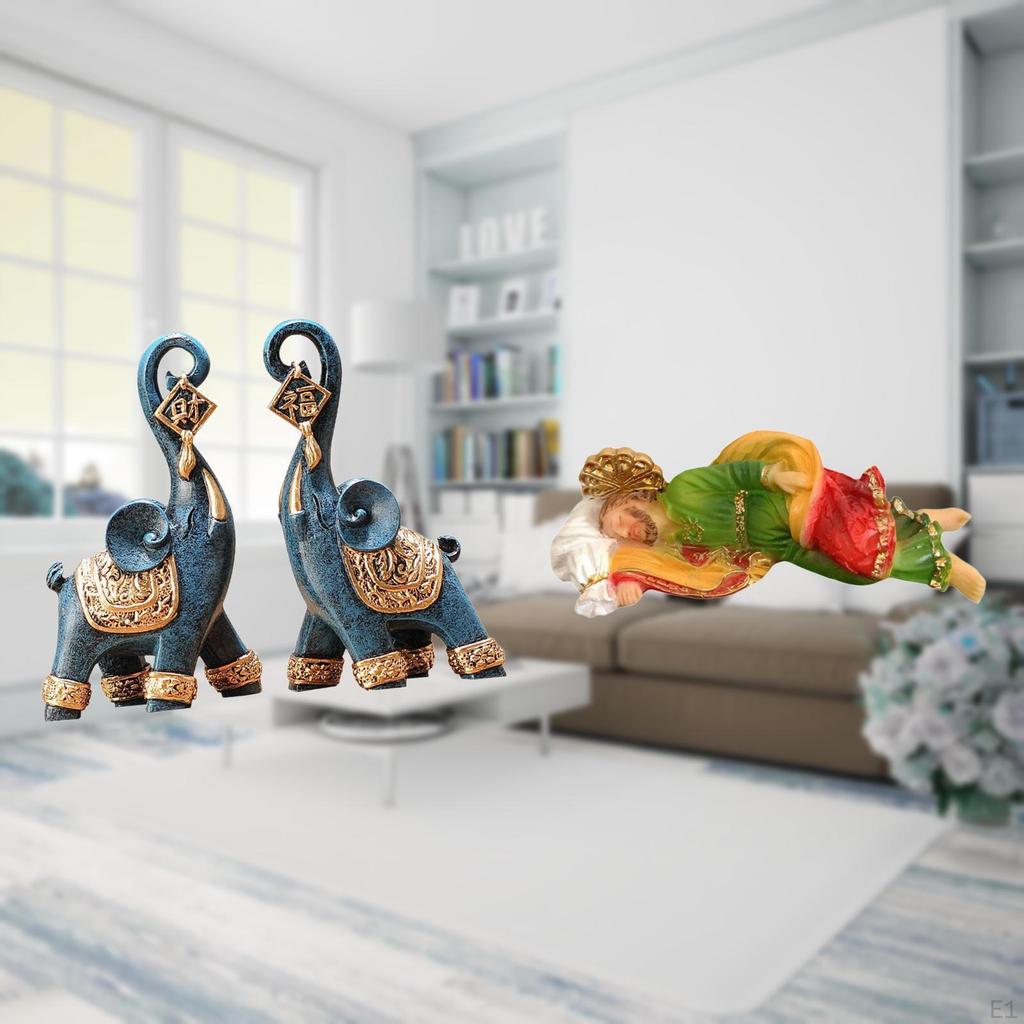 Modern Resin Joseph Elephant Statue Figure Decorative Sculpture for Desktop Shelf Home Office