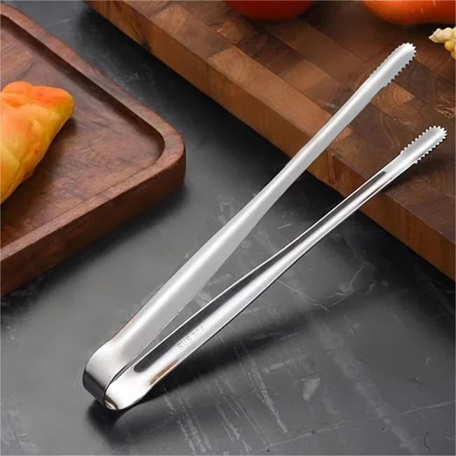 

Stainless Steel Grill Tongs Food Clip BBQ Steak Clip Bread Tong Cooking Utensils Party Non-Slip Kitchen Gadgets Accessories