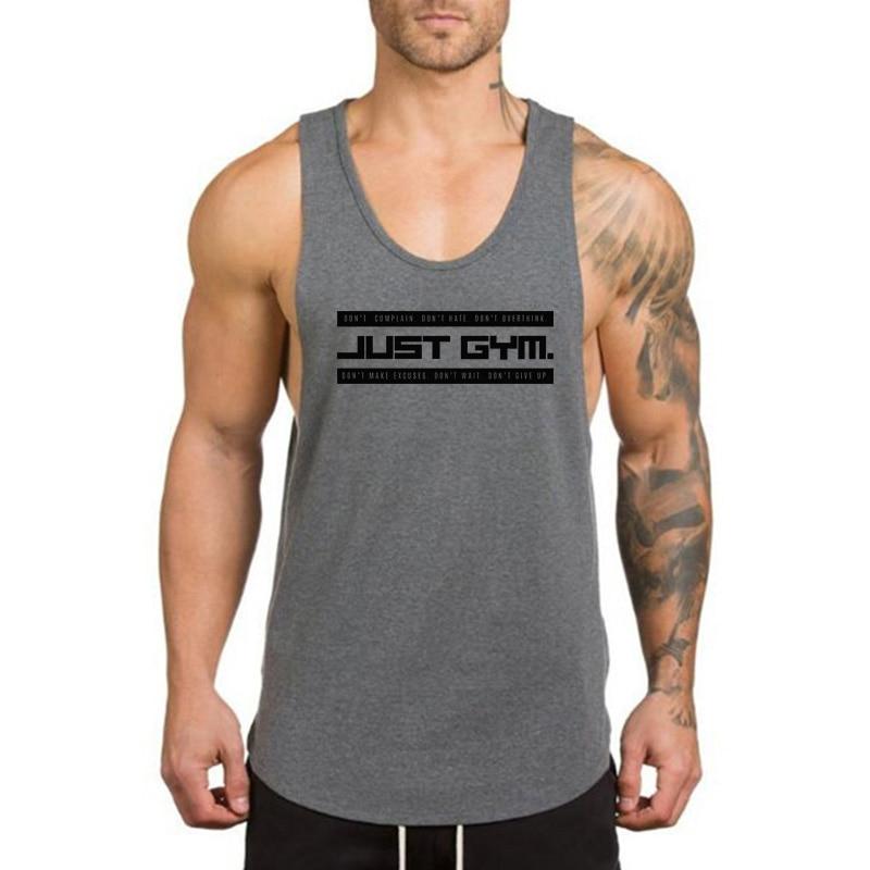 Do The Work  New Arrival Mens Fashion Casual Breathable O-neck Pure Cotton Printed Summer Bodybuilding Fitness Gym Sports Vest