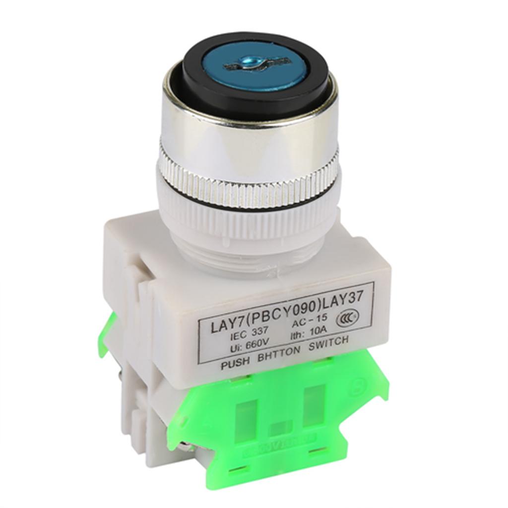 3 Position Key Operated Rotary Switch 2 Keys 22mm Mount LAY3720Y31