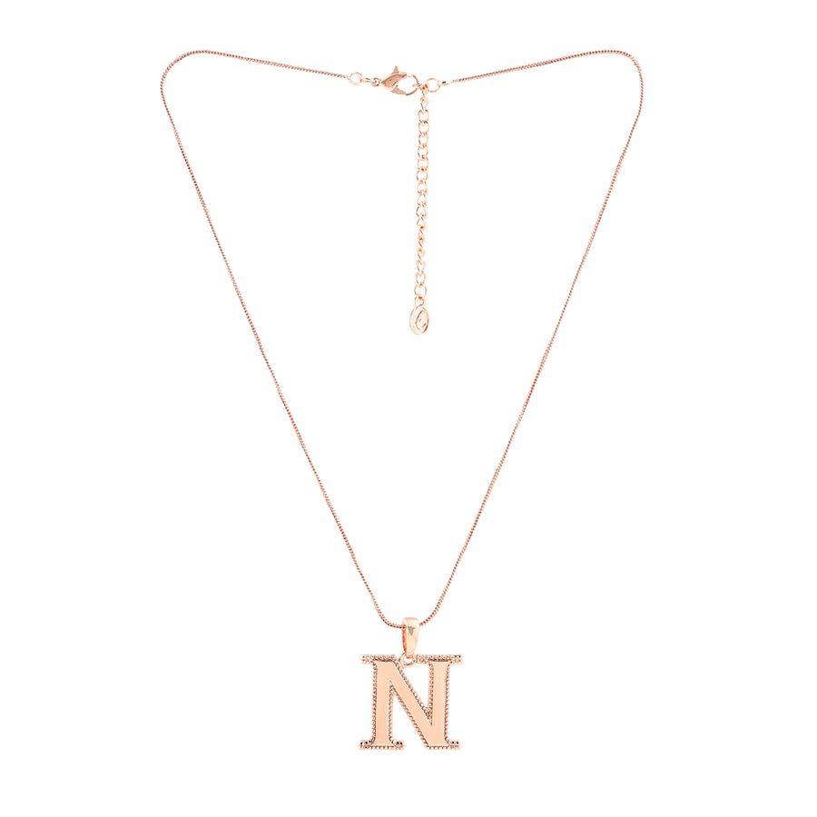 Estelle - Rose Gold Plated "N" Pendant