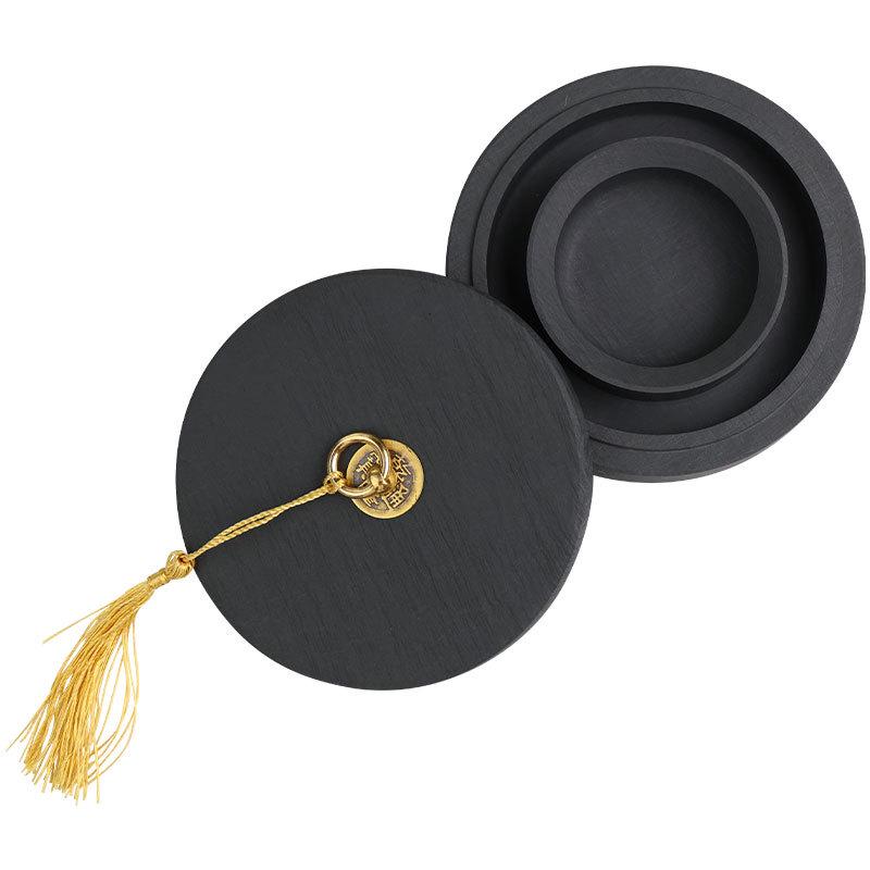 Upgraded Hot Pot Inkstone with Lid - Double Circle Design for Enhanced Moisture Retention and Non-Drying Ink.