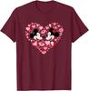 Hot Fashion Casual Disney Mickey & Minnie Mouse Couples Valentine’s Day Heart T-Shirt S-4XL Summer