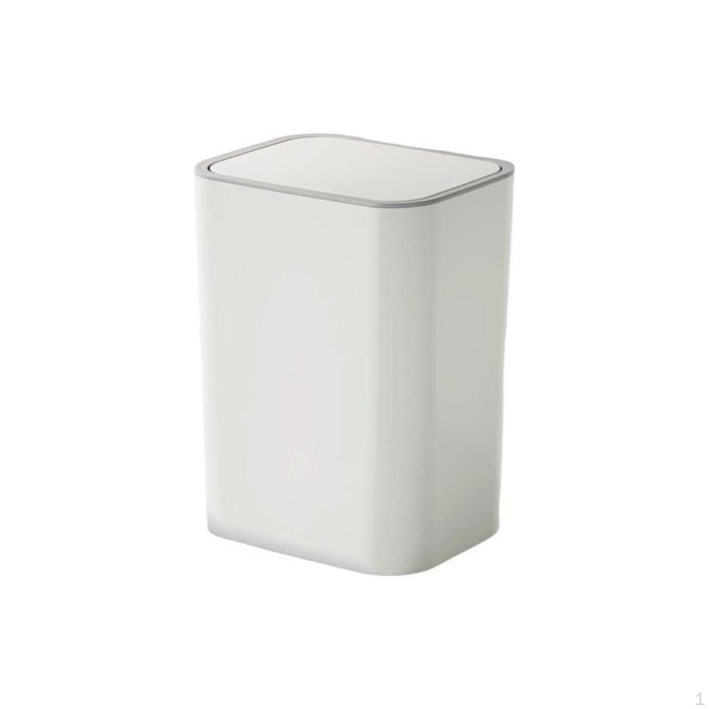 Trash Can, PressTop Lid, Narrow Bathroom Waste Bin, SpaceSaving Dark Gray 8L