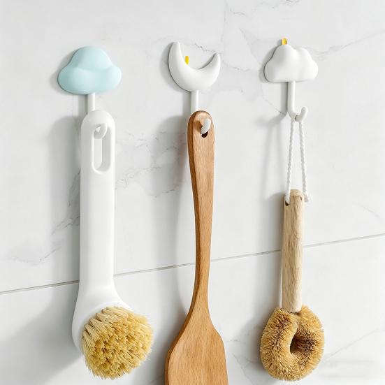 3 Stück Klebehaken für die Wand Ohne Bohren Hohe Tragfähigkeit Haken für Badezimmer Küche Handtuch Nass