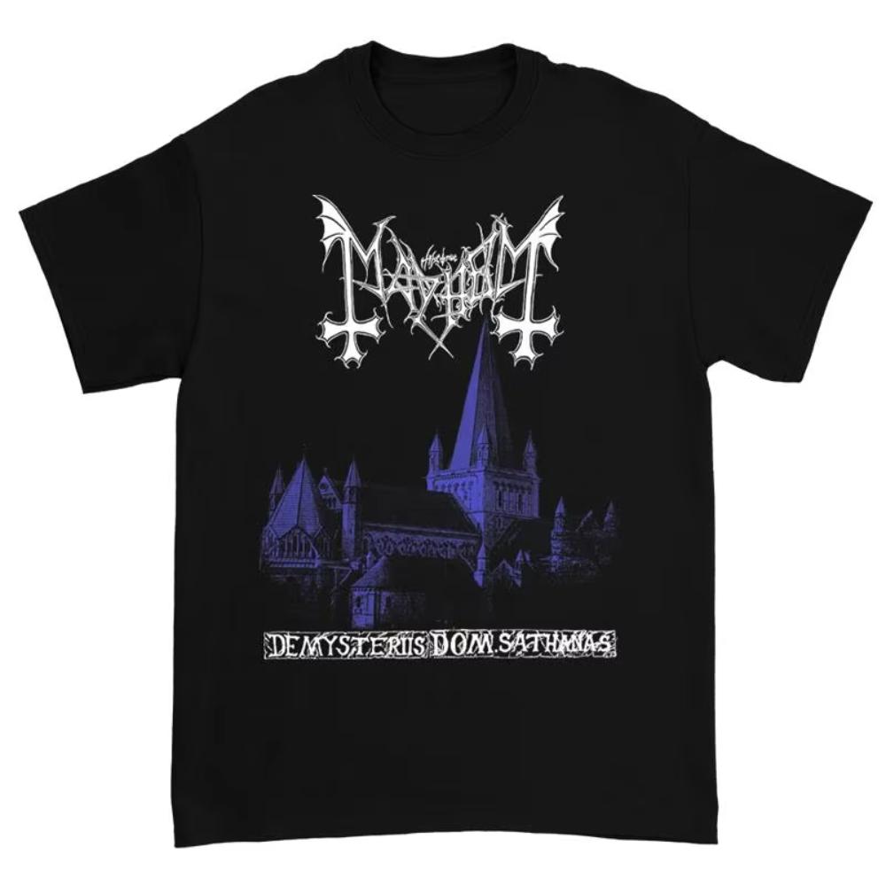 2025 Mayhem Norwegian Band Black Metal Rock Dark Wind Red American Retro Punk Street Men Women T-shirt High Street Short Sleeve