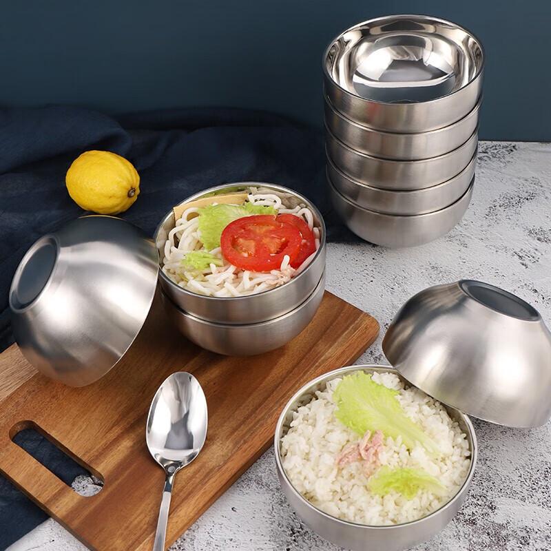 Adneny 10-Piece 12.5cm Stainless Steel Double-Layer Anti-Scald Bowl Set