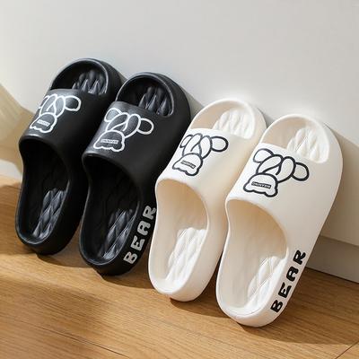 Summer New Printed Bear Sitting EVA Thick-bottomed Cool Slippers Women Step On Shit Feeling Couples Wear Slippers Outside Home Men