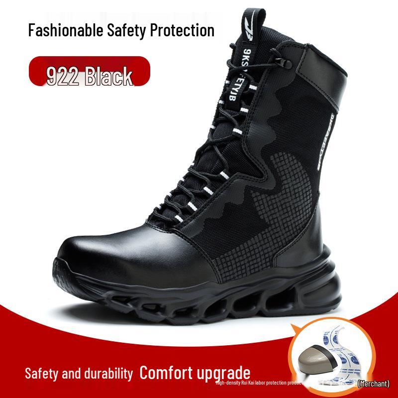 Men's Steel Toe Safety Shoes: High-Top, Ankle Support, Anti-Smash, Puncture-Resistant, Comfortable, Wear-Resistant