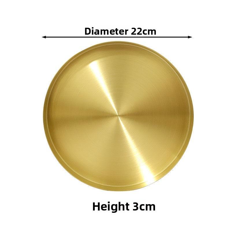Elegant Metal Serving Plate With Electroplated Finish For Home And Hotel Use