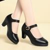 Fashion Women High Heels Women 2024 Soft Leather Chunky Platform Pumps Woman Wedding Party Dance Office Shoes
