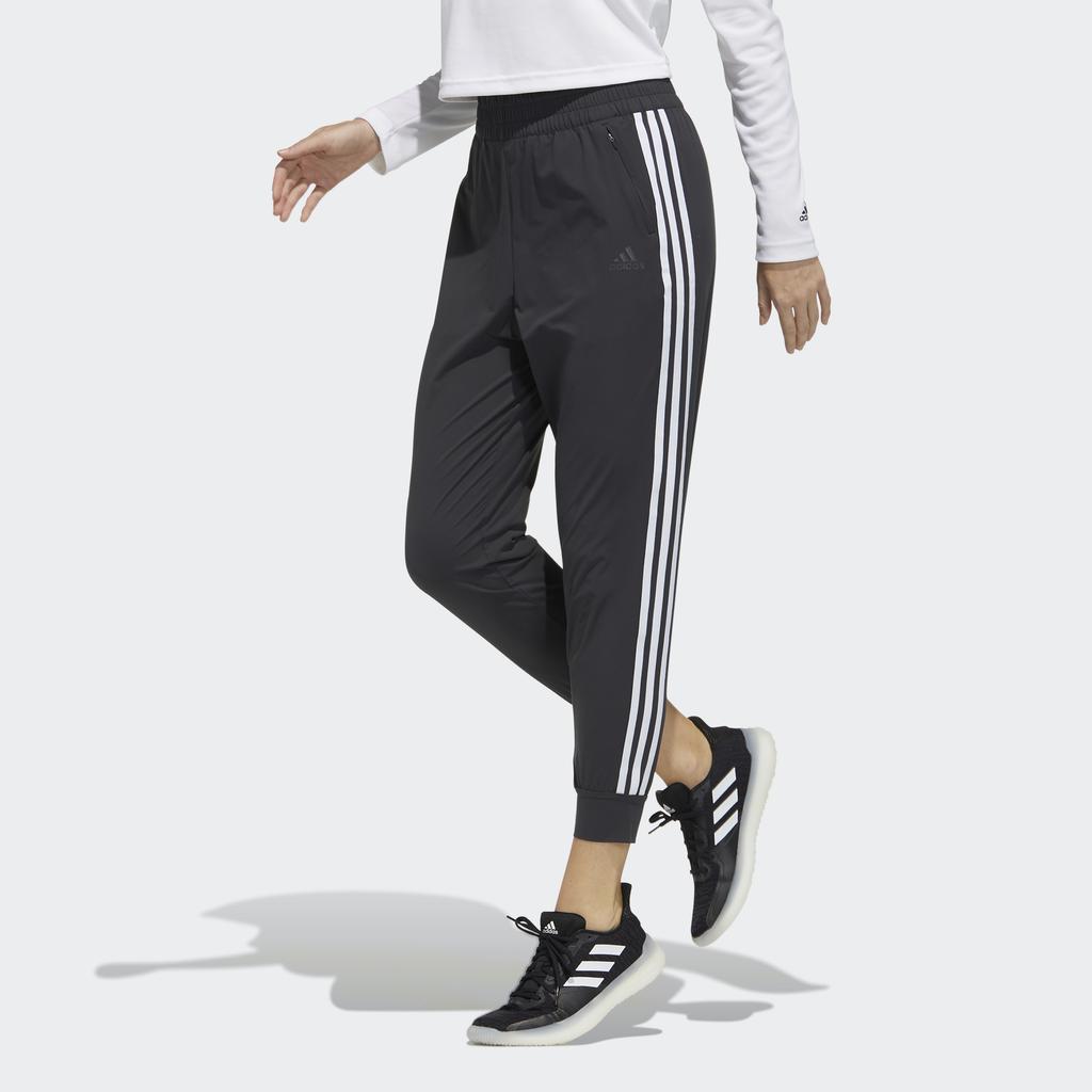 Adidas Casual Side Stripe Tapered Knit Pants Women Bottoms Black GP0642