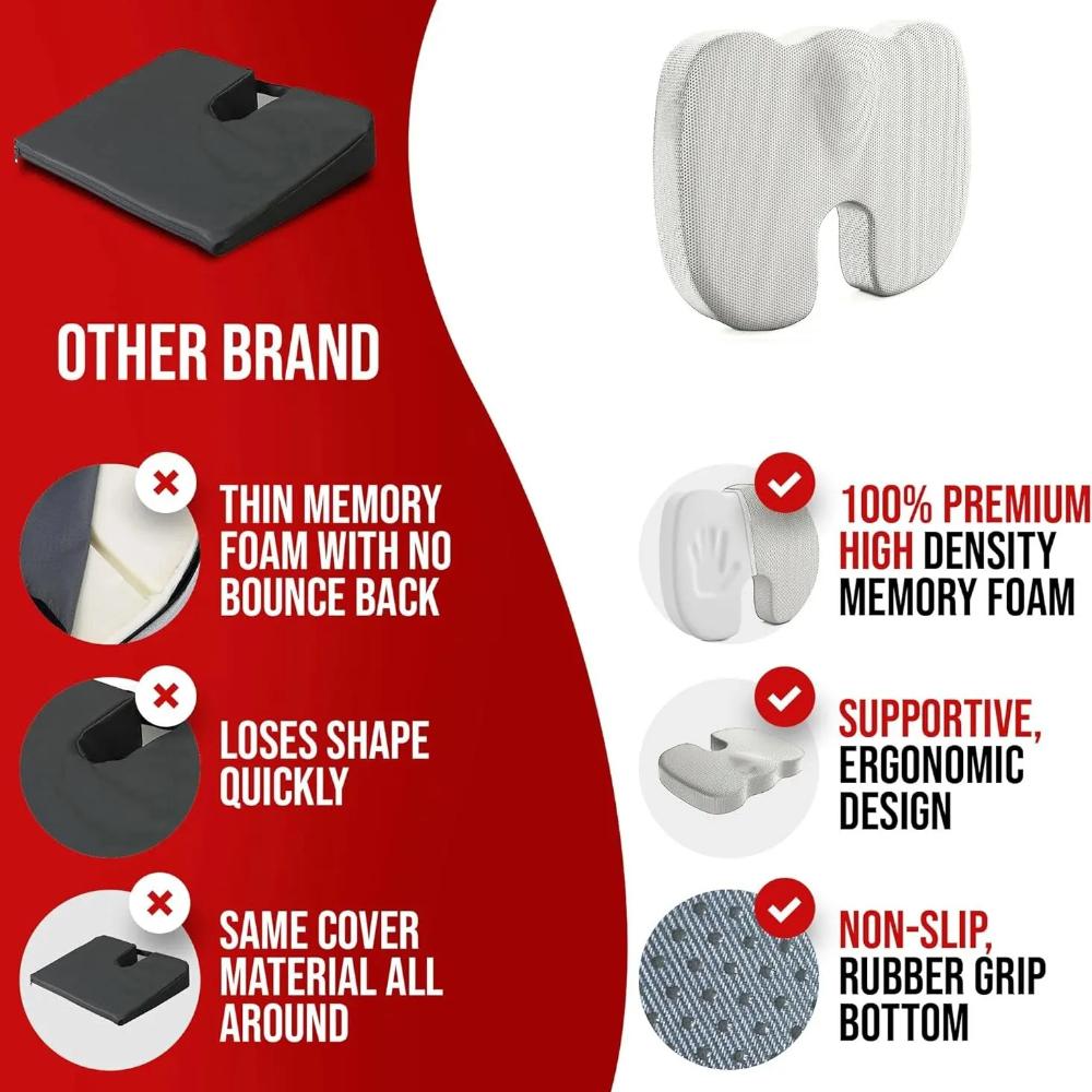 Ergonomisches Memory-Baumwoll-Bürokissen, Hämorrhoidenkissen, Stuhlkissen, sitzendes Artefakt, Studenten-Arschkissen