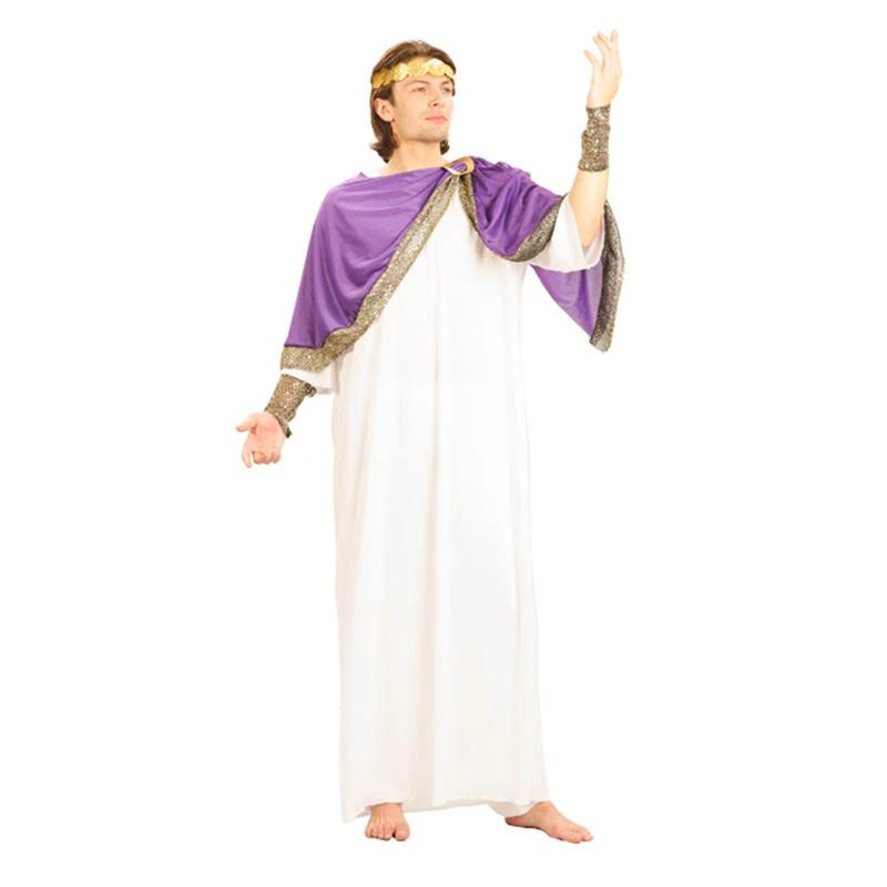 Volwassen Arabisch Oud-Romeins Spartaanse Krijger Cosplay Kostuum Zeus Middeleeuwse Griekse God Griekenland Godin Mythologie Koppel Verkleedkostuum One Size beige