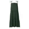 Women Adjustable Spaghetti Straps Sleeveless Dress Casual Loose Pleated Sling Beach Dress Long Dress