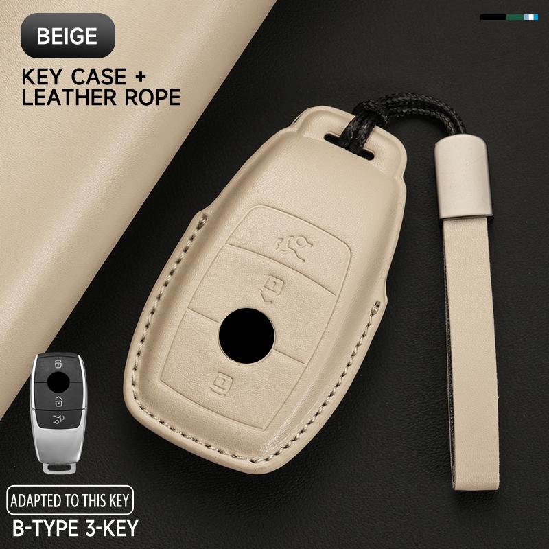 Genuine Leather Car Key Case Cover Key Bag For  Mercedes Benz A C E S G Class GLC CLE CLA GLB GLK GLS Protect Set Accessories