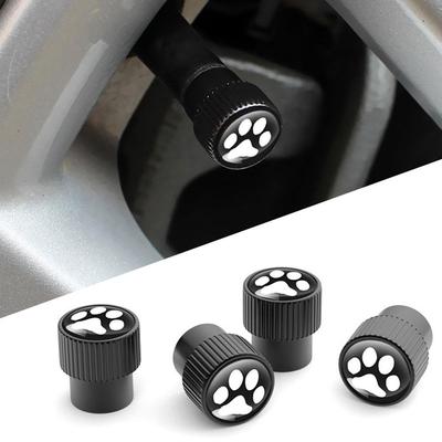 4PCS DIY Universal Car Valve Caps Accessories Auto Wheel Tire Valve Tyre Stem Air Covers Stickers Pet Dog Paw Car Styling