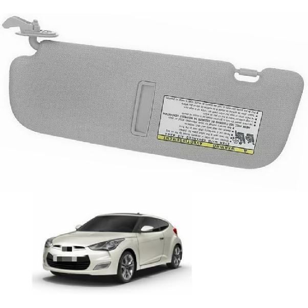 Right Passenger Side Sun Visor with Mirror Gray for Hyundai Veloster 2012-2015 Replacement for 85220-2V140-TX (Right)
