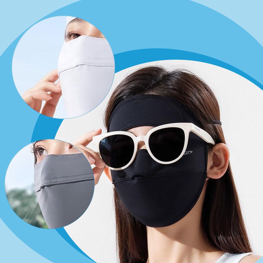 Breathable All-Round UV Protection Face Mask Ice Silk Sun Shield For Cycling Outdoor Activities Beach/Swimming Protection