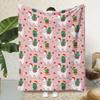 Christmas Llama & Cactus Digital Print Flannel Throw Blanket - Soft Warm Fleece Blanket for Sofa, Home, Office, Napping, Travel