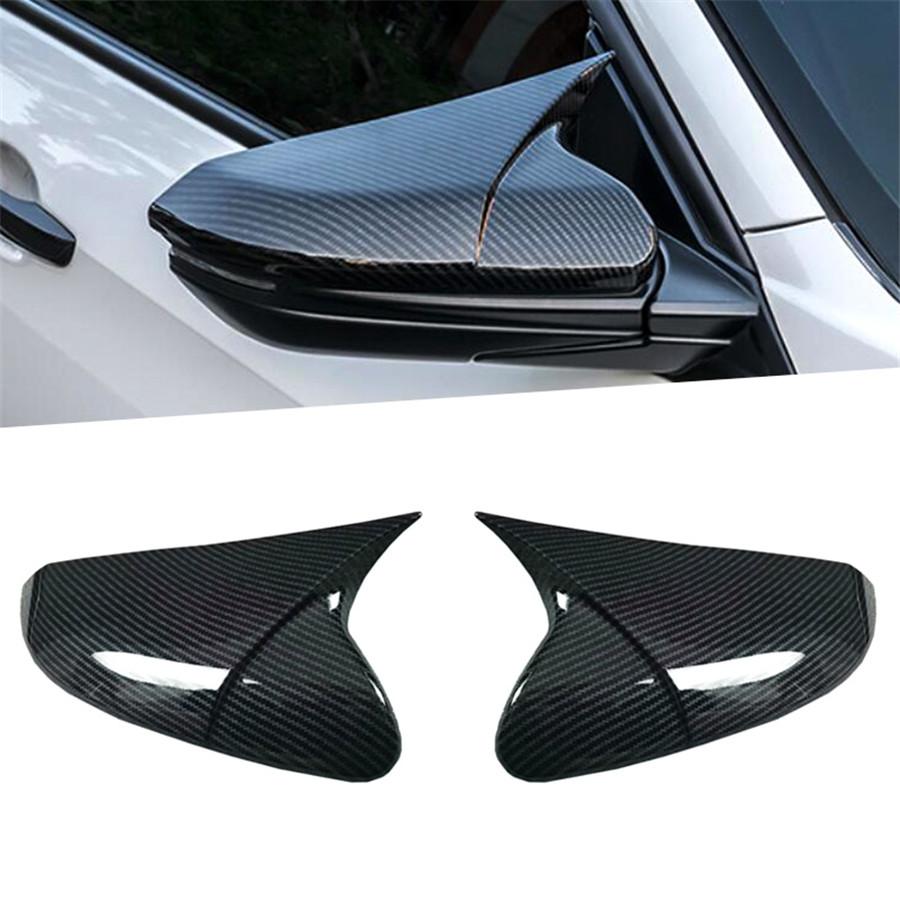 Side Mirror Cover Trim Cap Fit For Honda Civic 10Th 2016 2017 2018 Carbon Fiber Look