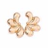 Light Luxury Glossy Tandem Water Drop Petal Personalized Stud Earrings Exaggerated Cold Wind Left and Right High-end Feeling