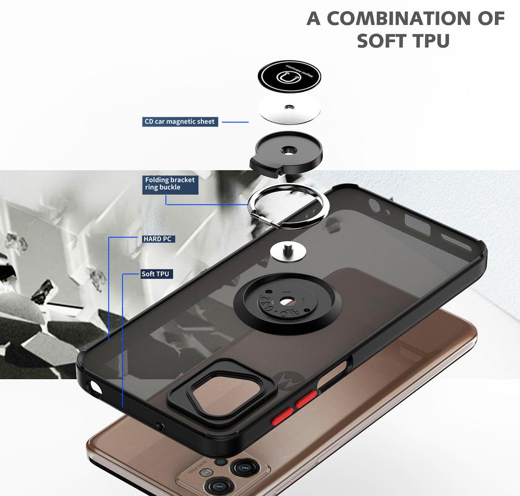 Camera Protection For Motorola Moto G32 Ring Car Holder Cover NEW Shockproof Magnetic Case Magnet Ring Matte Case