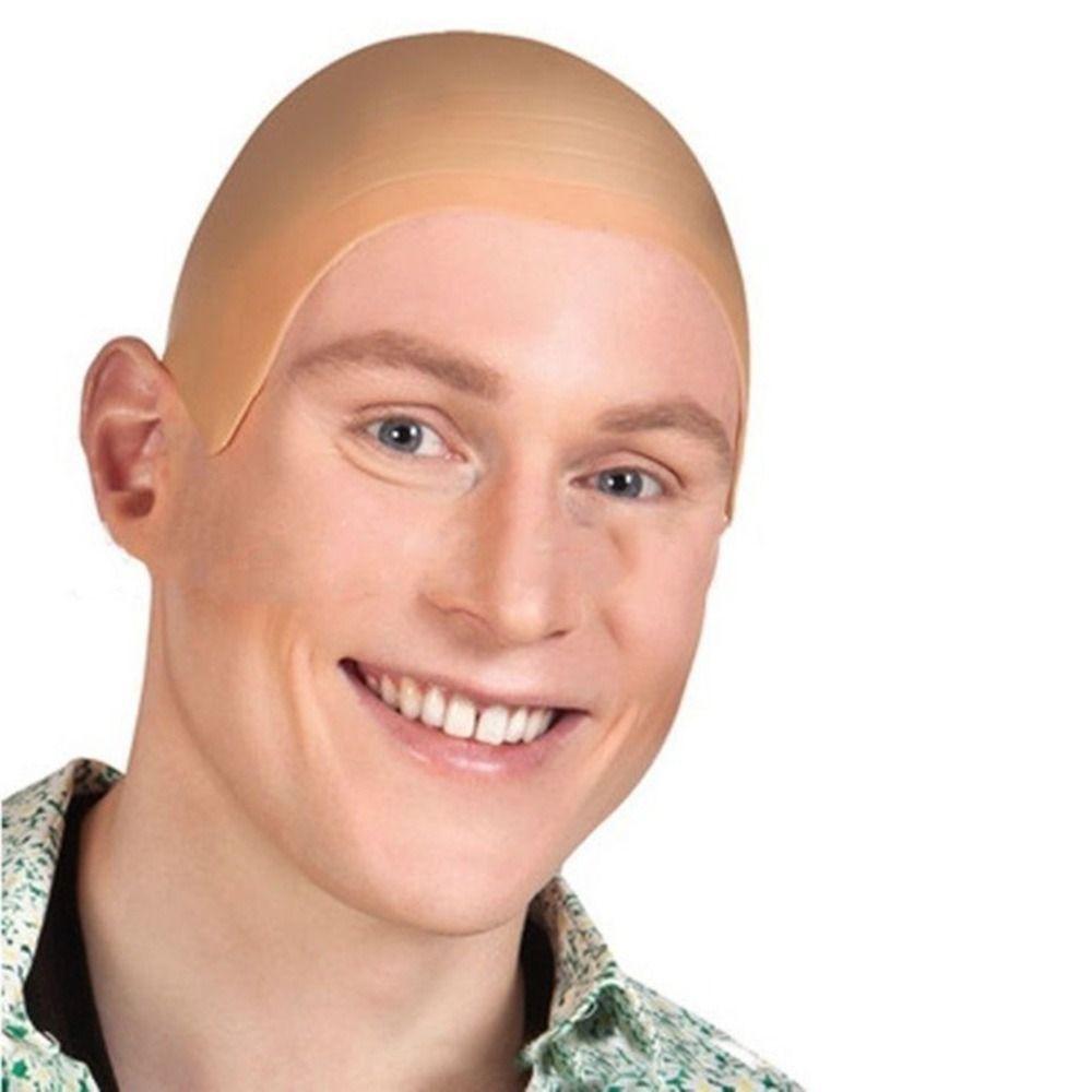 Nylon Latex Glatzenkappen Modische Glatzenperücke Kappe Neu Halloween Totenkopf Perückenkappe Erwachsene Männer