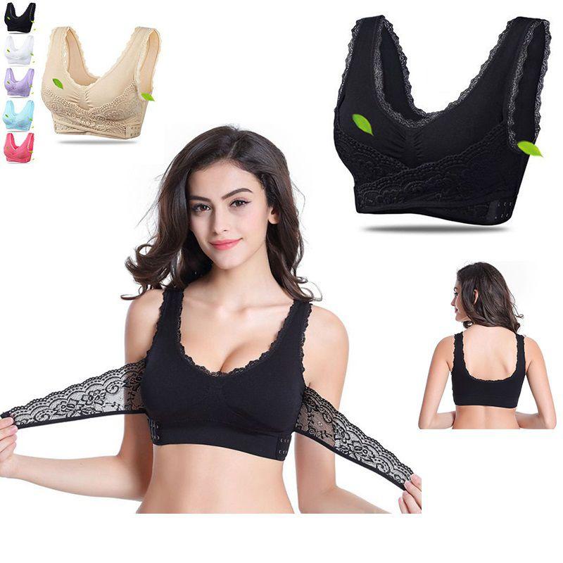 Women Lady Sexy Front Cross Adjustable Side Buckle Lace Vest Wireless Sport Bra For Ultimate Comfort And Style
