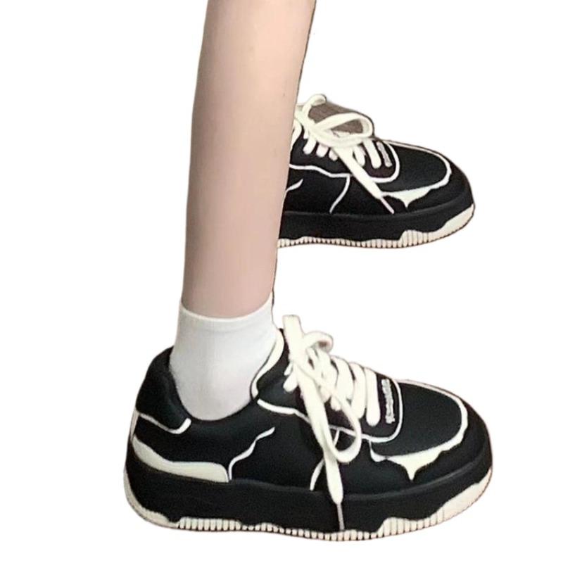 2025 Damen Plateau-Sneaker Sommer Neu Allround Skateboard-Schuhe Mode Schwarz Atmungsaktive Freizeitschuhe Zapatillas De Mujer