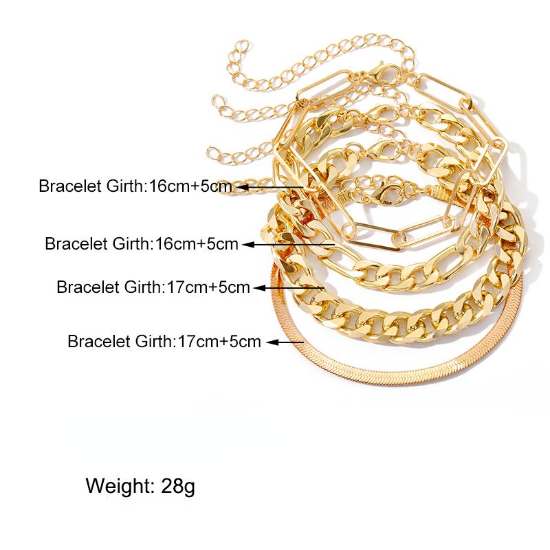 Pulsera calada a juego para parejas, pulsera bohemia para mujer, cadena gruesa, traje multicapa, accesorios para mujer, joyería