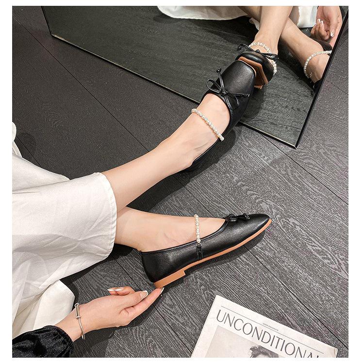 New Women Flats Shoes Spring Girl Round Toe Crystal Casual Leather Shoes Fashion Slip-on Loafers Big Size 33-43