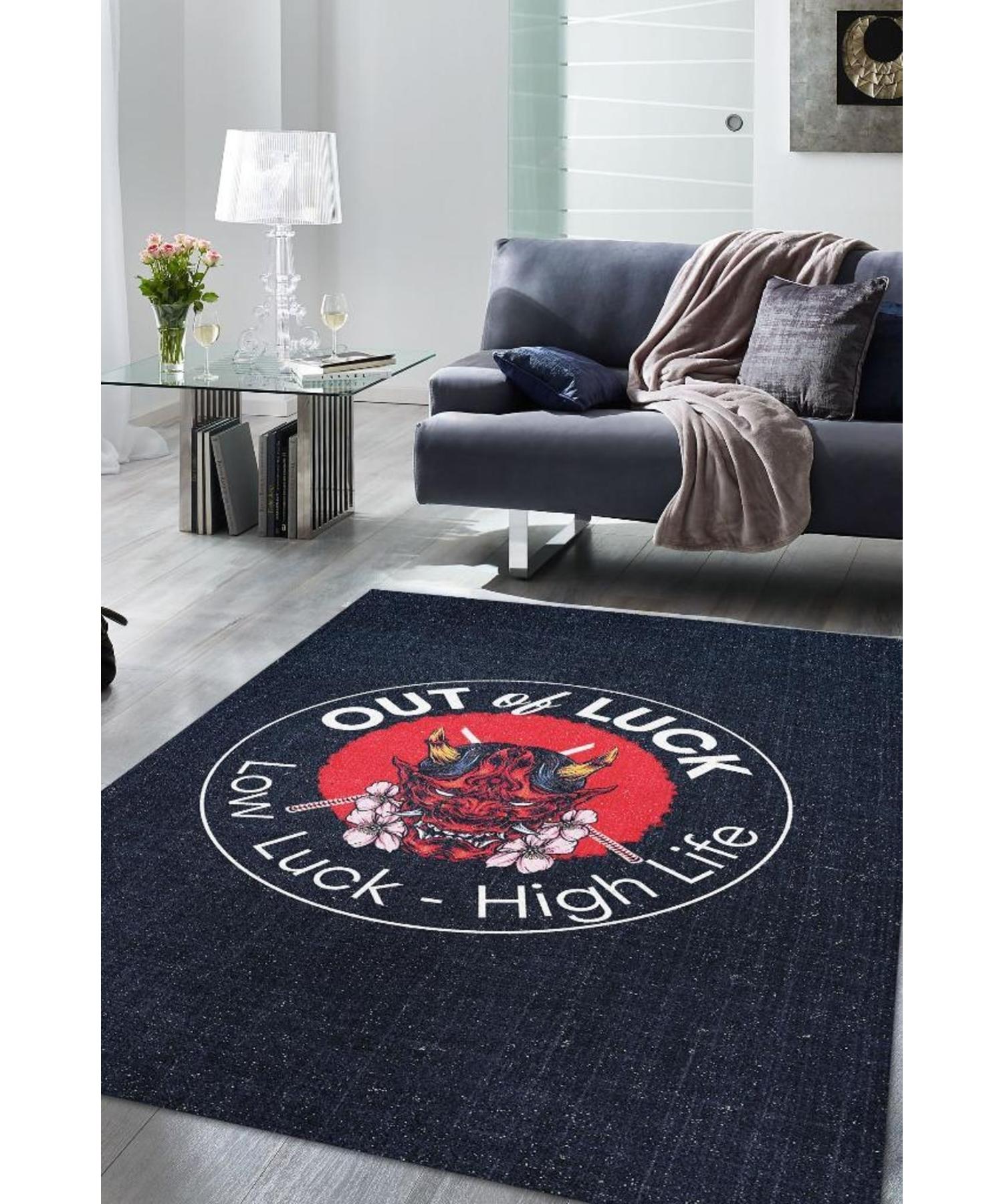 

Washable Non-Slip Anime Lovers Rug With Unlucky Woven Base