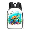 Sea Turtle Coral Print Single Layer Backpack Simple Style for Boys/Girls Children Best Gifts 2D Flat Cartoon School Bags