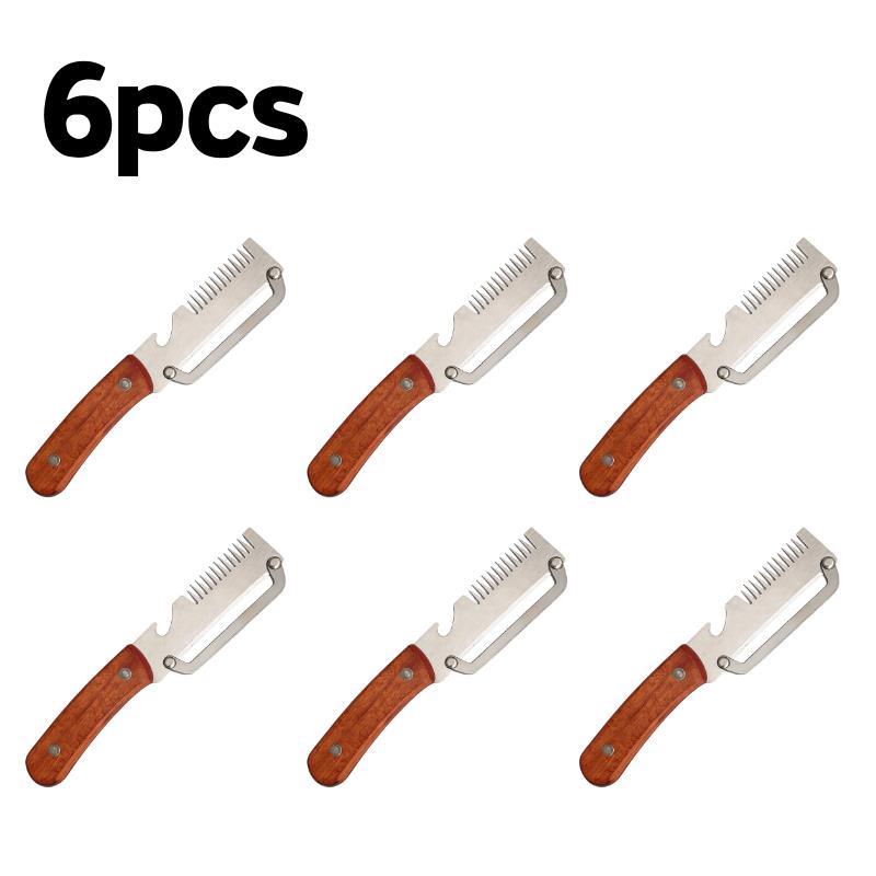 Stainless Steel Vegetable Peeler with Wooden Handle 3-in-1 Fruit Potato Peeler with Bottle Opener Kitchen Peeling Cooking Tools7