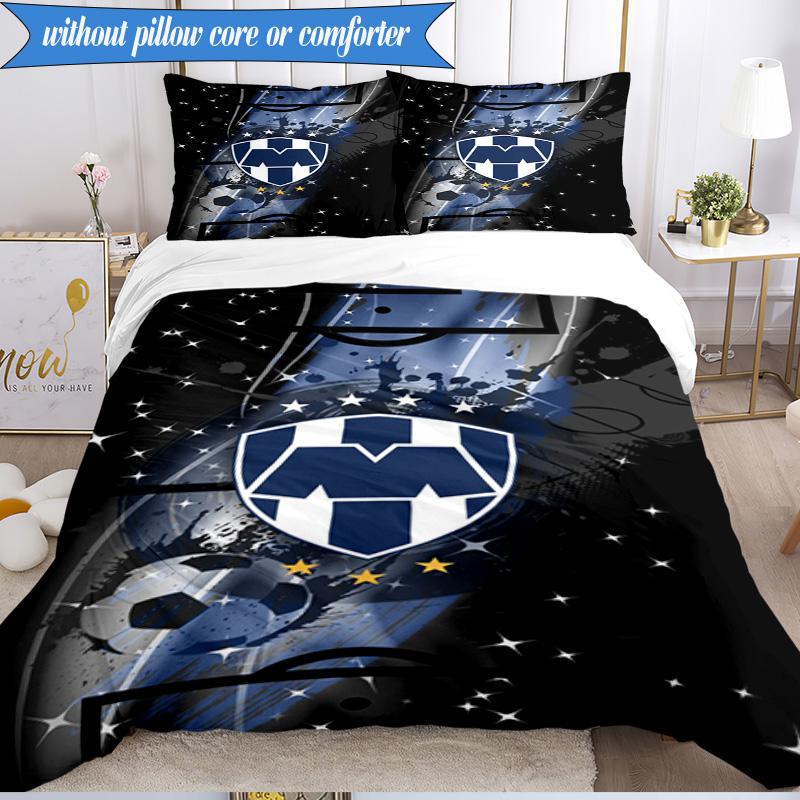 Football Club Emblem 3pcs K-pop music group Bedding set,Ideal for Bedroom, Dormitory,Including Duvet Cover And 2pcs Pillowcases,Fan gifts