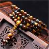 6mm Natural Colorful Tiger Eye Round Beads Bracelet for Women Lady Man Wealth Gift Healing Crystal Stone Strands Jewelry AAAAA