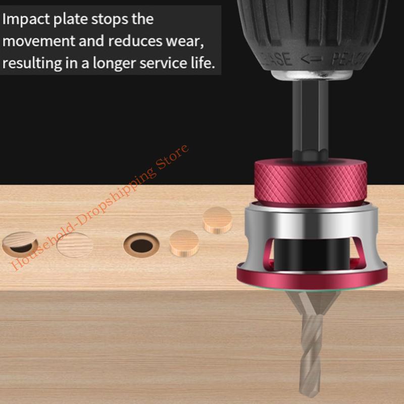 Pack of 6 Multifunctional Drill Bit Incorporating Depth Stop Woodworking Drill Set for Accurate Hole Drilling