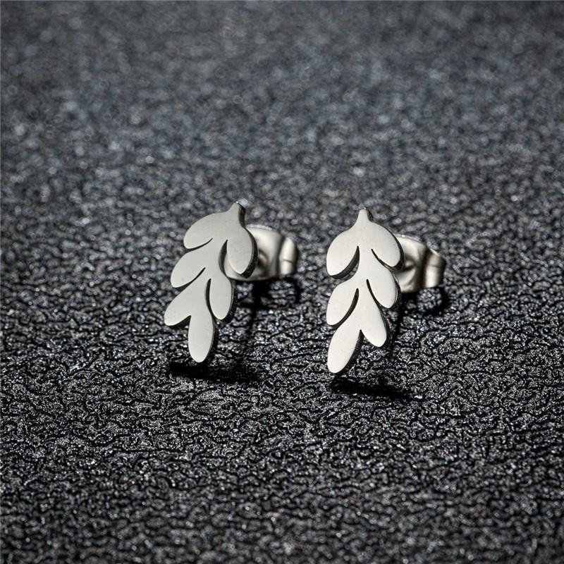 Golden Minimalist Stainless Steel Stud Earrings for Women Circle Hexagon Cross Square Cup Earings Piercing Jewelry Gifts