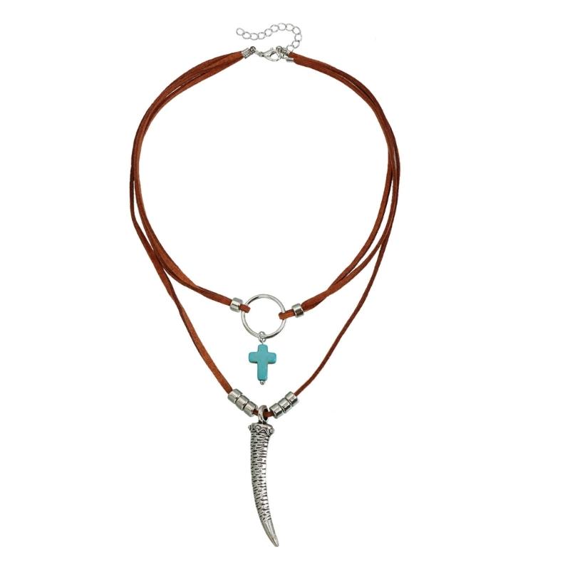 Classical Western Cowboy Styles Velvety Rope Necklace Soft Comfortable Design Casual Party Everyday Jewelry Accessory