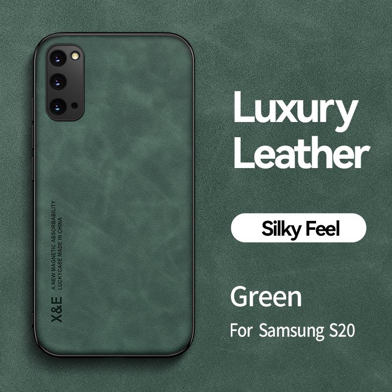 Luxusní kožené pouzdro pro Samsung Galaxy S20 Ultra FE S11E S10E S11 S10 S9 S8 Plus Nárazuvzdorný kovový kryt držáku plechu