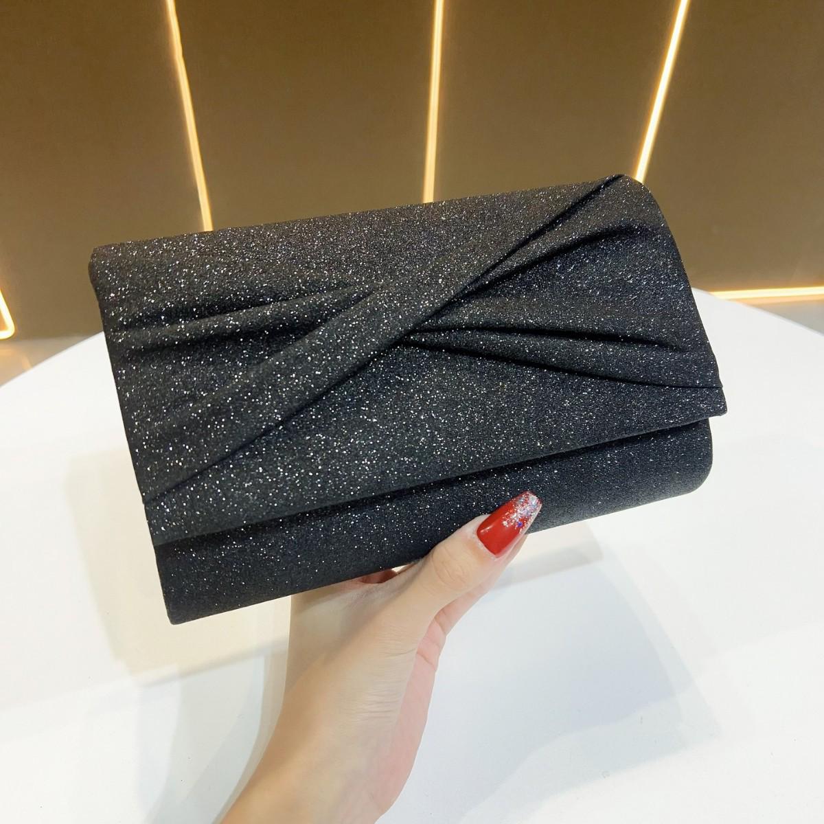 

Стильна жіноча вечірня сумка через плече - елегантний маленький квадратний дизайн для банкетів і вечірніх прогулянок чорний