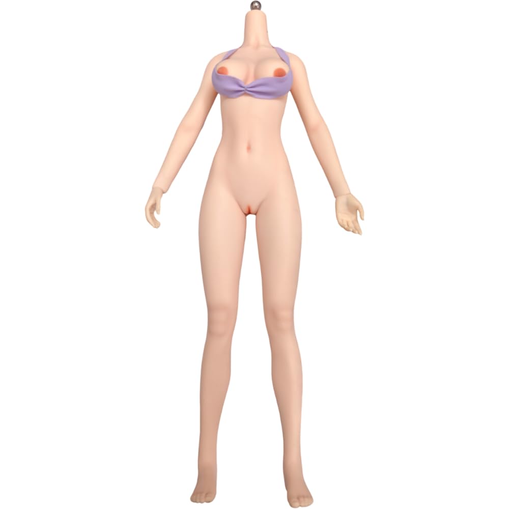 AIEK Scale Figure Super Flexible Seamless Body with Breast Female Body Makeup No Pubic Compatible with S34A TBLeague 1/6 Modification, Body, + 2-Hole