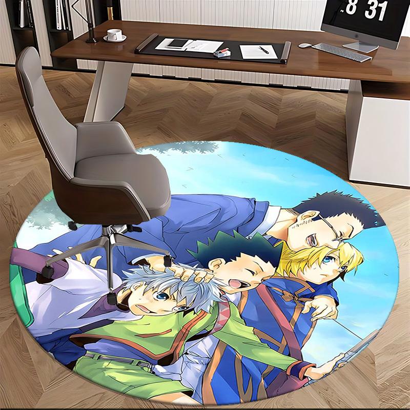 1pc Anime Cartoon Design Round Carpet - Office Chair Mat, Non-Slip Rug for Home Decor, Living Room, Bedroom, Game Room & Dormitory Decoration.W064