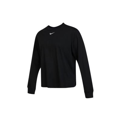Nike Sportswear Essential Logo Print Long Sleeve T-Shirt Kids Tops Black DV0575-010